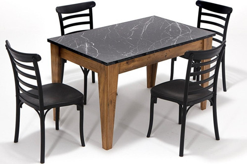 Home Avrupa Masa - Efes Mutfak Masa Takımı-Siyah