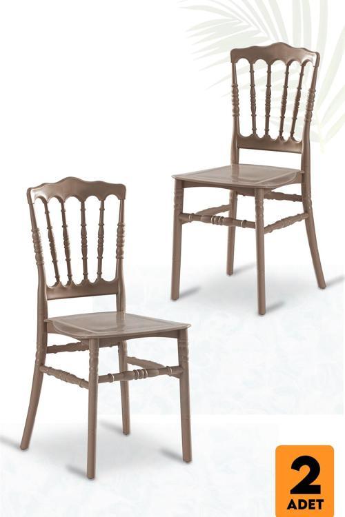 Home Miray 2 Adet Bahçe Balkon Mutfak Sandalye - Cappucino