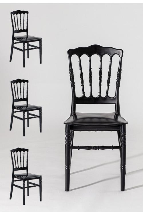 Home Mutfak Sandalyesi 4 Adet - Siyah