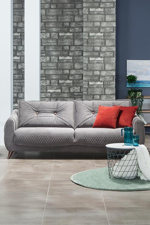 Olivya Üçlü Salon&Oturma Odası Kanepe - Gri