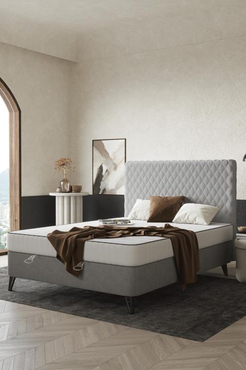 Ortopedik Lüx 150X200 Yatak Baza Başlık Seti - Antrasit