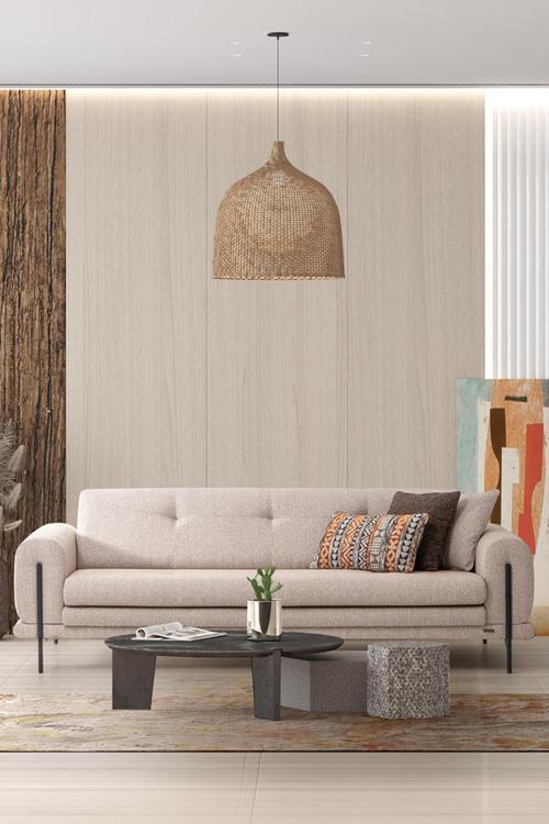 Salda Üçlü Salon&Oturma Odası Kanepe - Krem