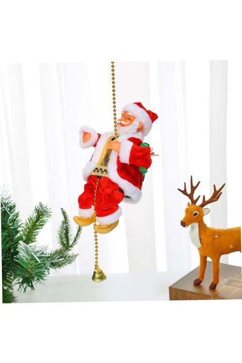 Premium Collection Tırmanan Pilli Müzikli Noel Baba Yılbaşı Süs