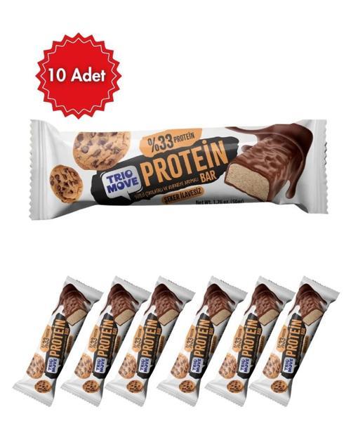 Trio Move Kurabiye Aromalı Çikolata Kaplı Protein Bar 10 Adet (10'lu Kutu)
