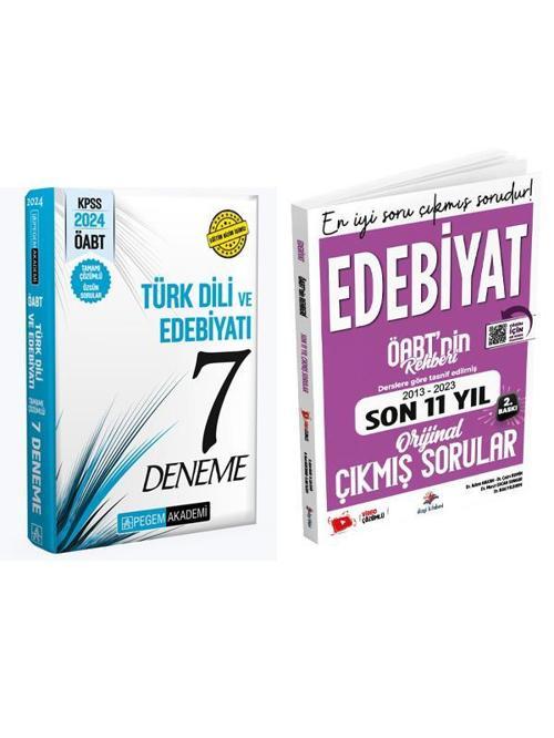 Pegem 2024 ÖABT Edebiyat 7 Deneme ve Dizgi 2024 ÖABT Edebiyat Son 11 Yıl Çıkmış Soru 2 li Set