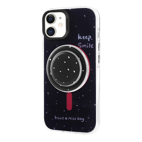 iPhone 11 MKST Magsafe Şarj Özellikli Tak-Çıkar Pop Soketli MKST Tiktok Kılıf-Siyah
