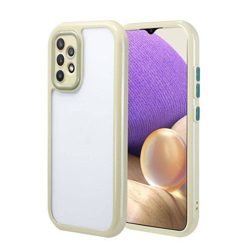 Galaxy A32 4G Kılıf Kamera Korumalı Renkli Kenar ve Çerçeve Tasarımlı MKST Vitamin Kapak-Yeşil
