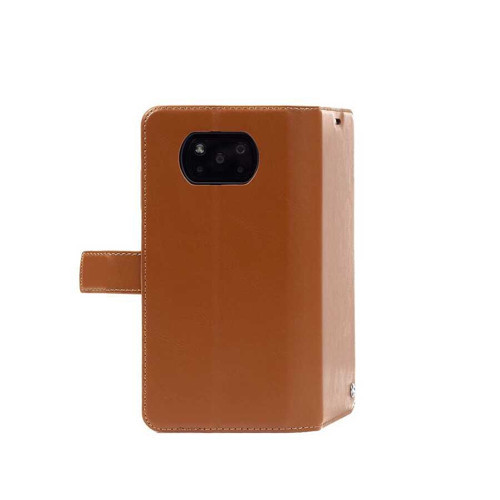 Vivo Y20 Kılıf MKST Kar Deluxe Kapaklı Kılıf - Kahverengi
