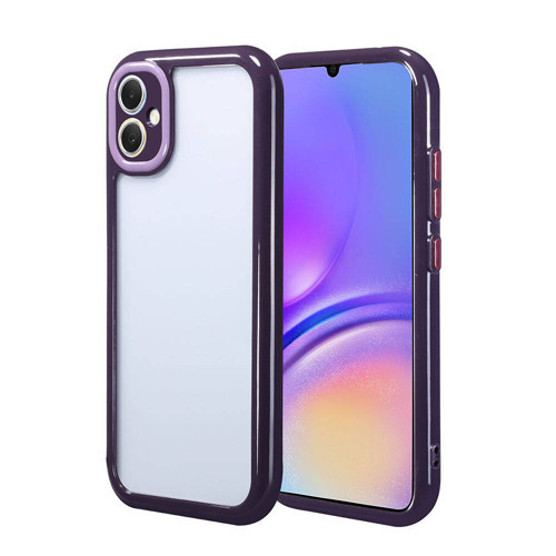 Galaxy A05 Kılıf Kamera Korumalı Renkli Kenar ve Çerçeve Tasarımlı MKST Vitamin Kapak-Derin Mor