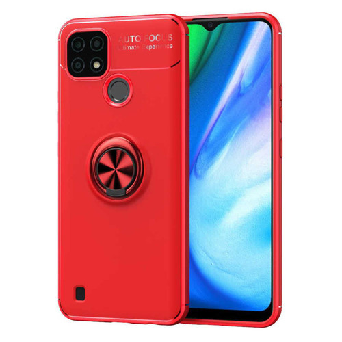 Realme C21 Kılıf MKST Ravel Silikon Kapak - Kırmızı