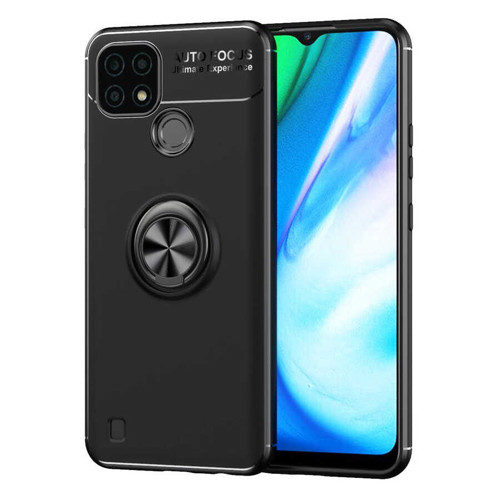 Realme C21 Kılıf MKST Ravel Silikon Kapak - Siyah