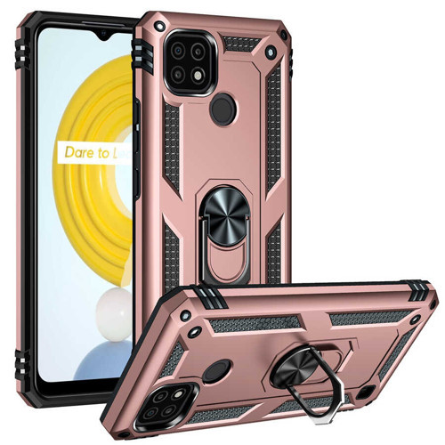 Realme C21 Kılıf MKST Vega Kapak - Rose Gold