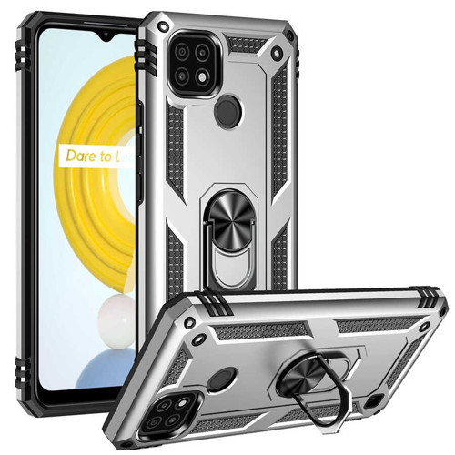 Realme C21 Kılıf MKST Vega Kapak - Gri