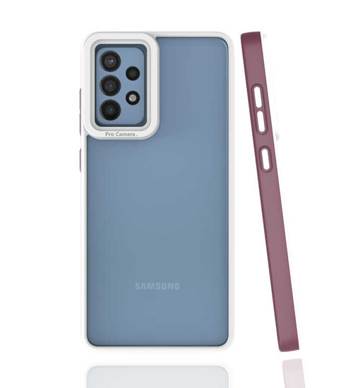 Galaxy A72 Kılıf MKST Mima Kapak - Mürdüm