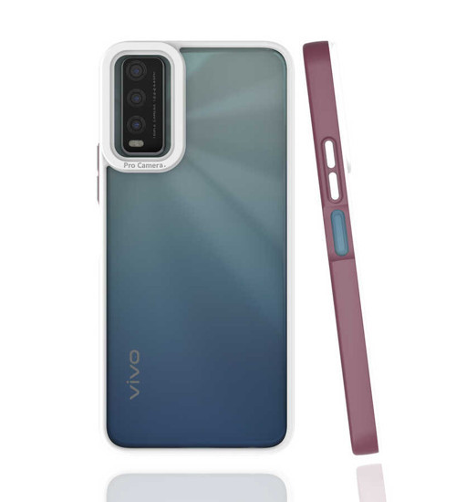 Vivo Y20 Kılıf MKST Mima Kapak - Mürdüm