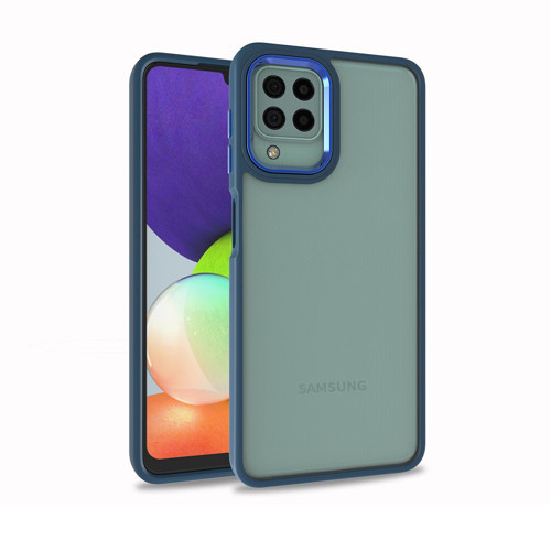 Galaxy M32 Kılıf MKST Flora Kapak - Mavi