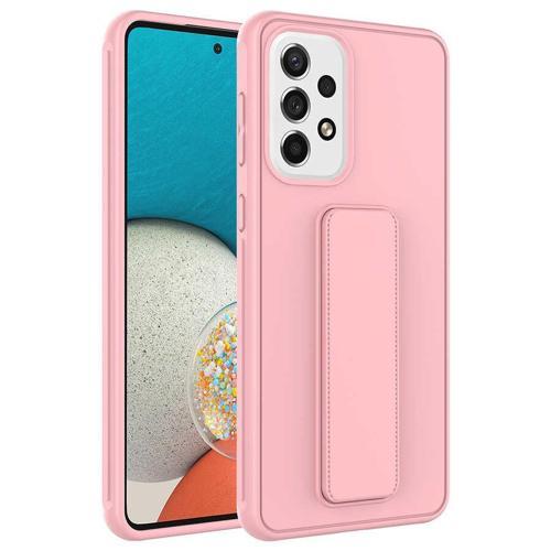 Galaxy A53 5G Kılıf MKST Qstand Kapak - Pembe