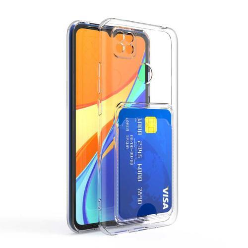 Redmi 9C Kılıf Kartlıklı Şeffaf MKST Setra Clear Silikon Kapak - Renksiz