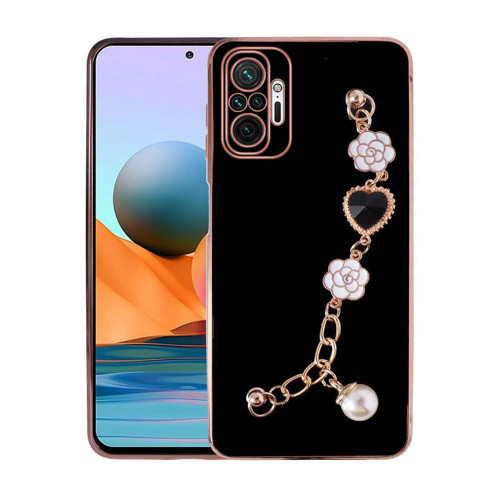 Redmi Note 10 Pro Kılıf El Tutamaçlı Kamera Korumalı MKST Taka Silikon Kapak - Siyah
