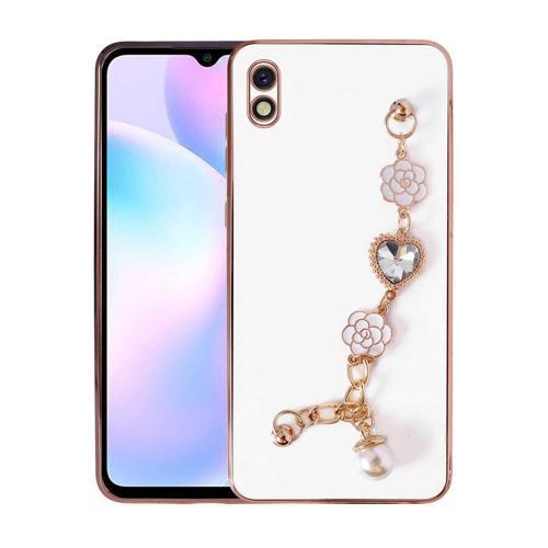 Redmi 9A Kılıf El Tutamaçlı Kamera Korumalı MKST Taka Silikon Kapak - Beyaz