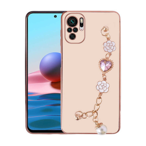 Redmi Note 10 Kılıf El Tutamaçlı Kamera Korumalı MKST Taka Silikon Kapak - Pembe