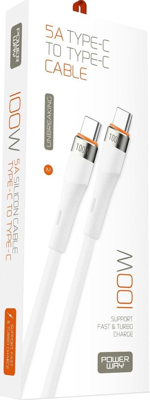 100W -5A Süper Hızlı Type C to Type C Turbo Şarj Destekli Şarj Kablosu Iphone 15 Uyumlu