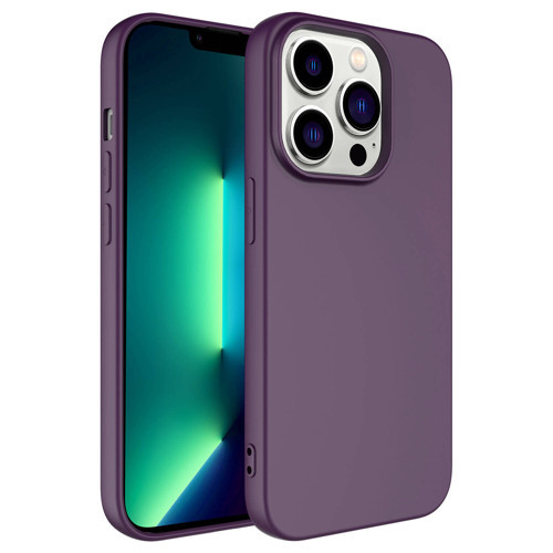 iPhone 14 Pro Max Kılıf MKST Kamera Korumalı Mara Lansman Kapak - Koyu Mor