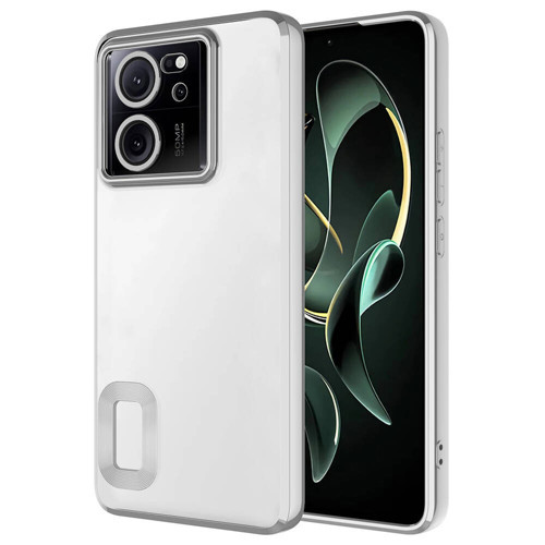 Mi 13T Pro Kılıf Kamera Korumalı Logo Gösteren MKST Omega Kapak - Gümüş