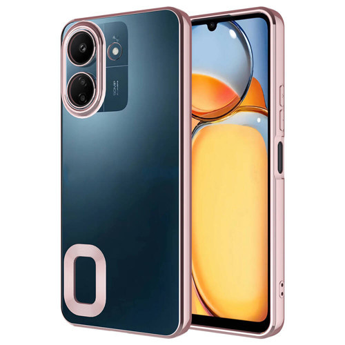 Redmi 13C Kılıf Kamera Korumalı Logo Gösteren MKST Omega Kapak - Rose Gold