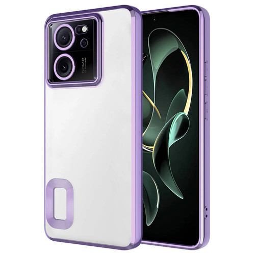 Mi 13T Pro Kılıf Kamera Korumalı Logo Gösteren MKST Omega Kapak - Lila