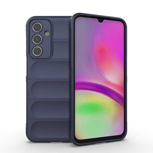 Galaxy A25 Kılıf Esnek TPU Oyuklu Arka Yüzey Tasarımlı MKST Etnik Silikon Kapak - Lacivert