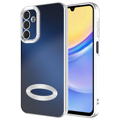 Galaxy A25 Kılıf Kamera Korumalı Logo Gösteren MKST Omega Kapak - Gümüş