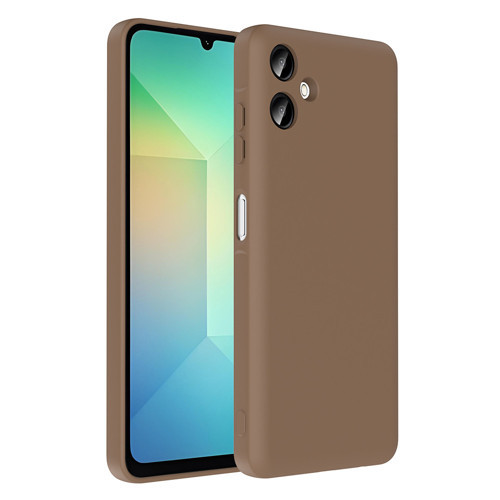 Galaxy A06 Kılıf Kamera Korumalı Kartlık Hazneli MKST Vitra Kapak - Kahverengi