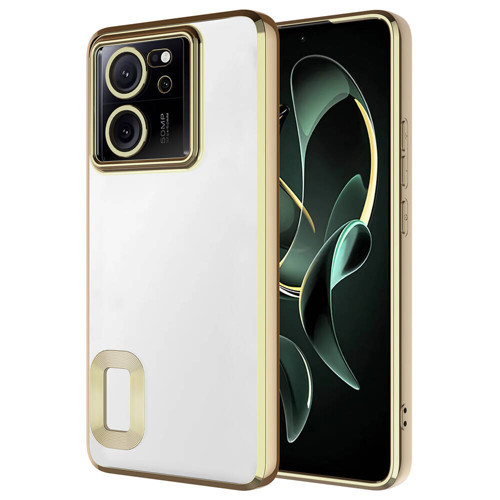 Mi 13T Pro Kılıf Kamera Korumalı Logo Gösteren MKST Omega Kapak - Gold
