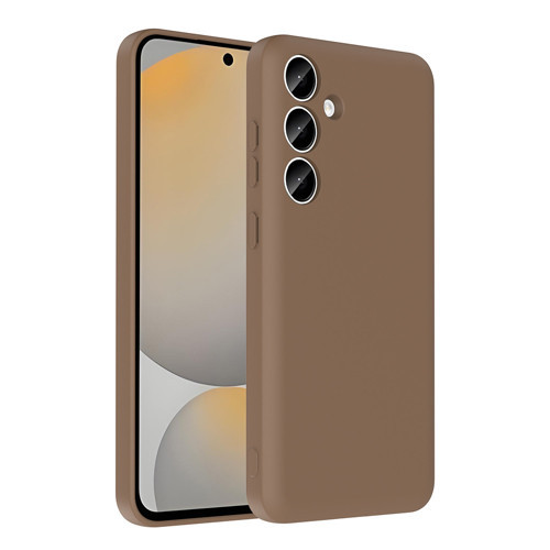 Galaxy A55 Kılıf Kamera Korumalı Kartlık Hazneli MKST Vitra Kapak - Kahverengi