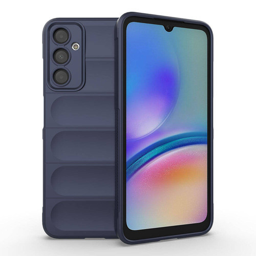 Galaxy A05S Kılıf Esnek TPU Oyuklu Arka Yüzey Tasarımlı MKST Etnik Silikon Kapak - Lacivert