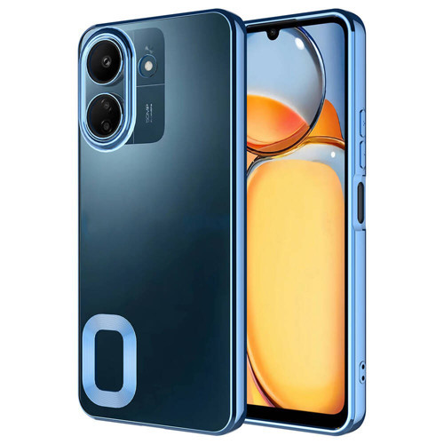 Redmi 13C Kılıf Kamera Korumalı Logo Gösteren MKST Omega Kapak - Sierra Mavi