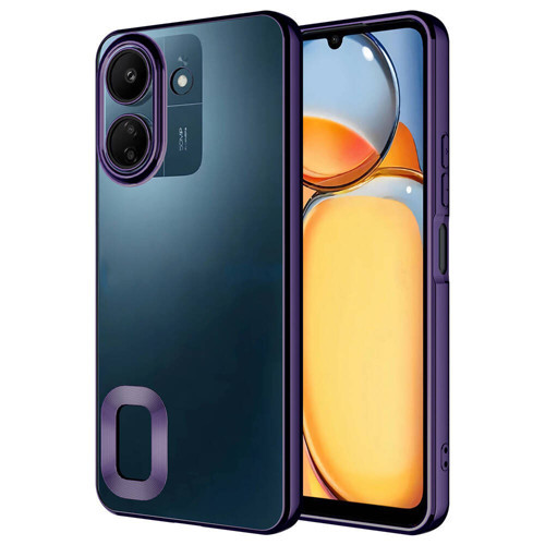 Redmi 13C Kılıf Kamera Korumalı Logo Gösteren MKST Omega Kapak - Derin Mor