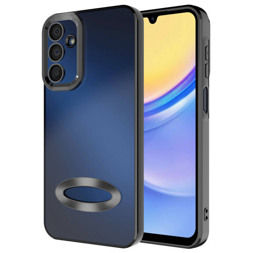 Galaxy A25 Kılıf Kamera Korumalı Logo Gösteren MKST Omega Kapak - Siyah