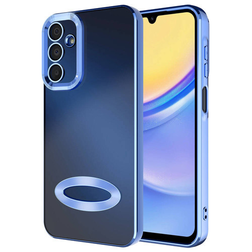 Galaxy A25 Kılıf Kamera Korumalı Logo Gösteren MKST Omega Kapak - Sierra Mavi