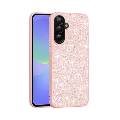 Galaxy A36 Kılıf Parlak Taşlı Tasarım MKST Pırlanta Kapak - Pembe