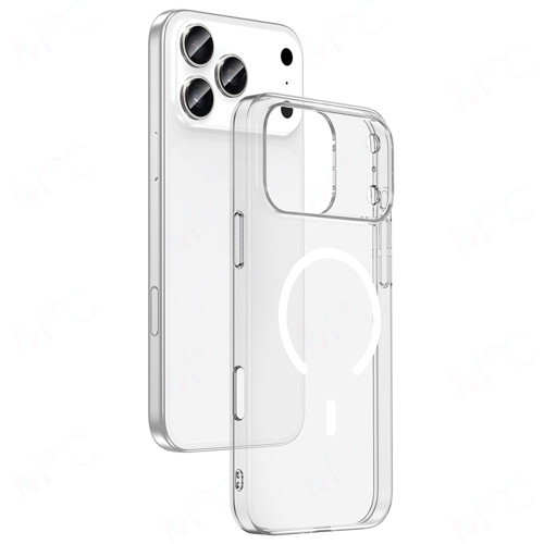 iPhone 17 Pro Max Kılıf Zore M-safe Şarj Özellikli Şeffaf Kamera Çerçeveli Porto Kapak - Şeffaf
