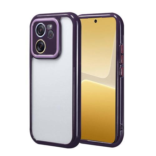 Xiaomi Mi 13T Kılıf Kamera Korumalı Renkli Kenar ve Çerçeve Tasarımlı MKST Vitamin Kapak-Derin Mor