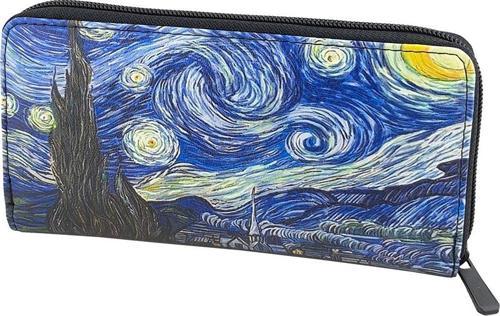Tasarım Van Gogh Baskılı Fermuarlı Cüzdan