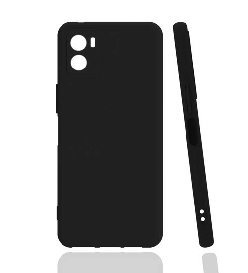 Vivo Y15S Kılıf MKST Biye Silikon - Siyah