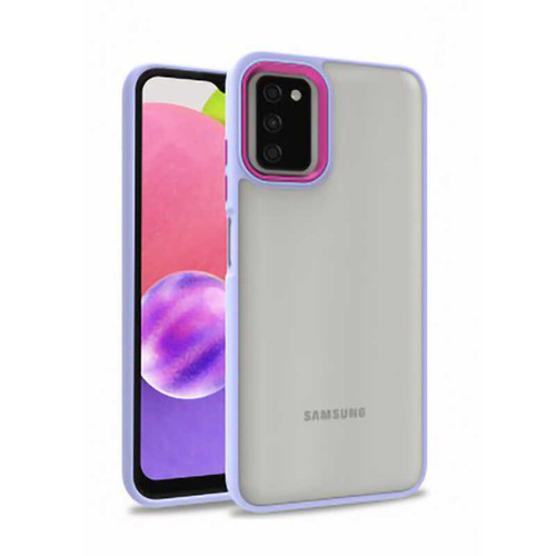 Galaxy A03S Kılıf MKST Flora Kapak - Lila