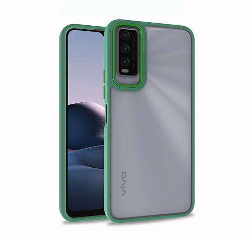 Vivo Y20S Kılıf MKST Flora Kapak - Yeşil