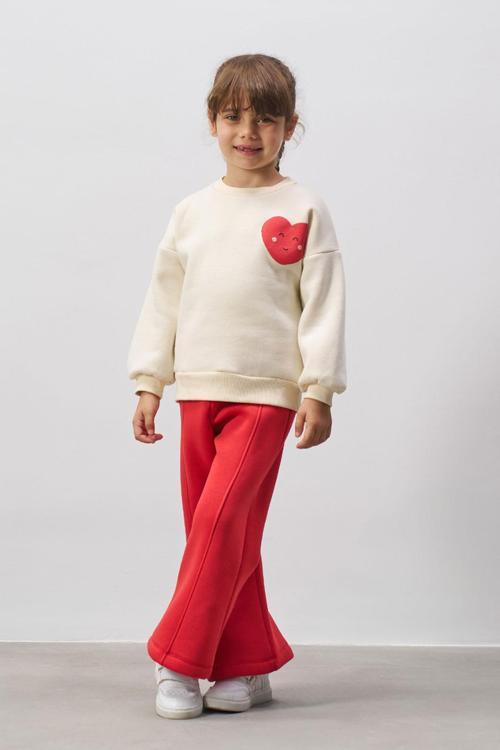 Love You Baskılı Şardonlu Kız Çocuk Takım