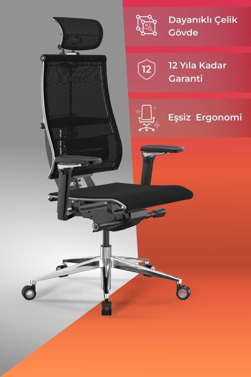 Yoga 4DF Ergonomik Fileli Ofis Sandalyesi / Yönetici Koltuğu - AB.F.15.13A