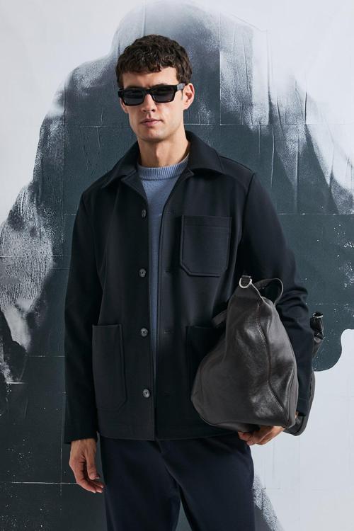 Pamuklu Regular Fit Klasik Yaka Erkek Gömlek Ceket 112120265 LACİVERT